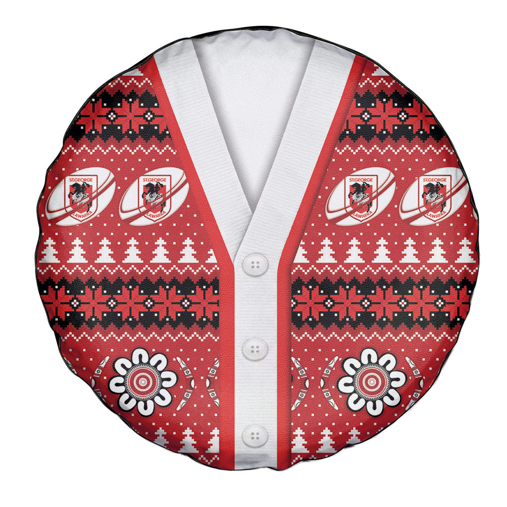 Dragons Rugby Christmas Spare Tire Cover Aboriginal Seamless Cardigan Inspired