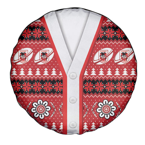 Dragons Rugby Christmas Spare Tire Cover Aboriginal Seamless Cardigan Inspired