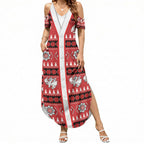 Dragons Rugby Christmas Summer Maxi Dress Aboriginal Seamless Cardigan Inspired