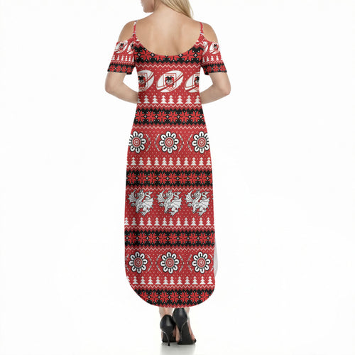 Dragons Rugby Christmas Summer Maxi Dress Aboriginal Seamless Cardigan Inspired