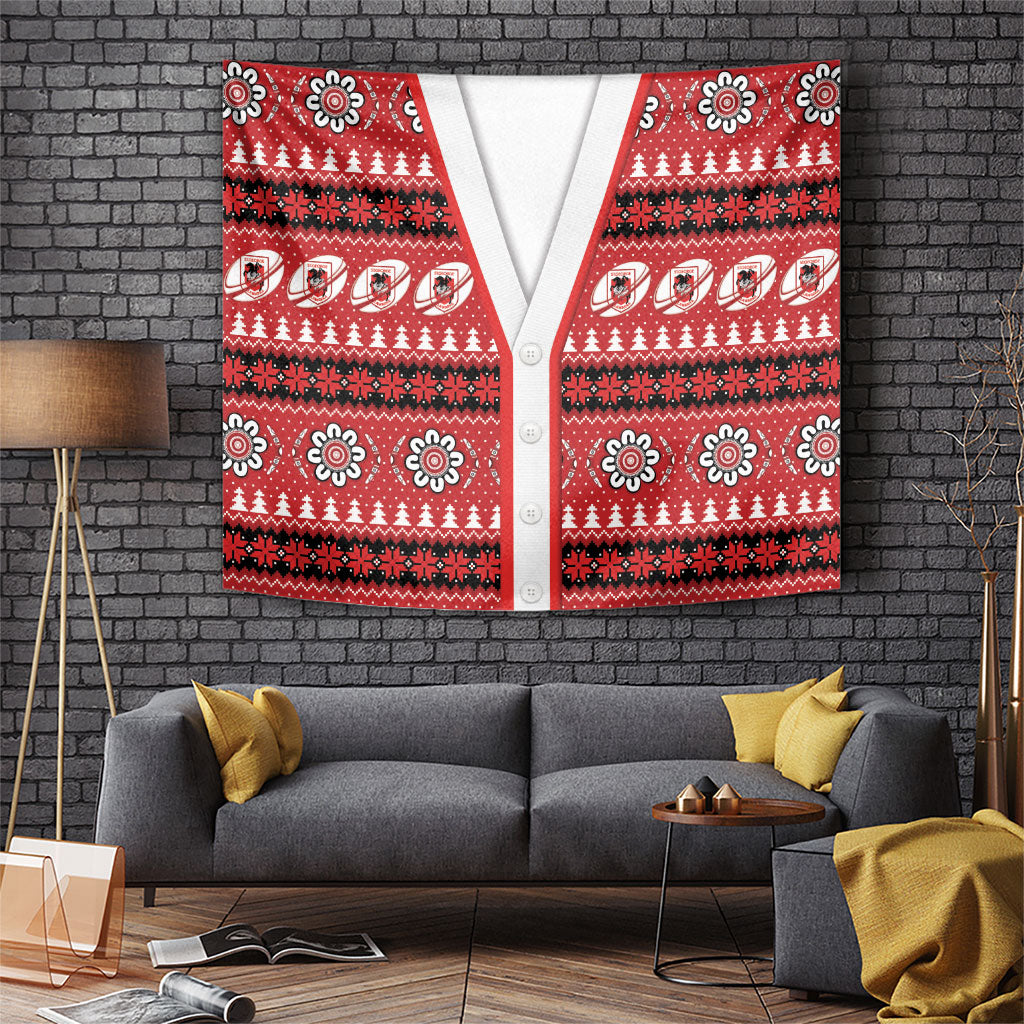 Dragons Rugby Christmas Tapestry Aboriginal Seamless Cardigan Inspired