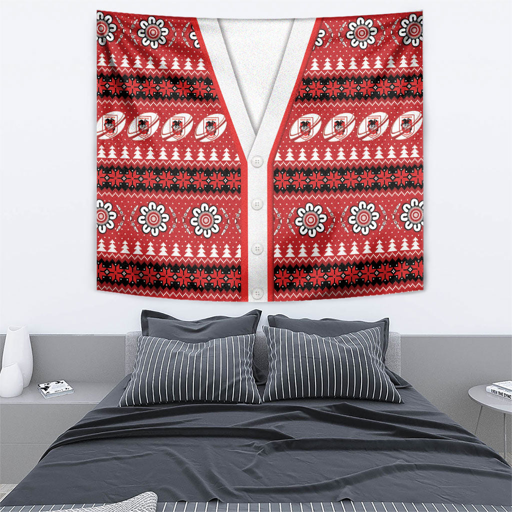 Dragons Rugby Christmas Tapestry Aboriginal Seamless Cardigan Inspired