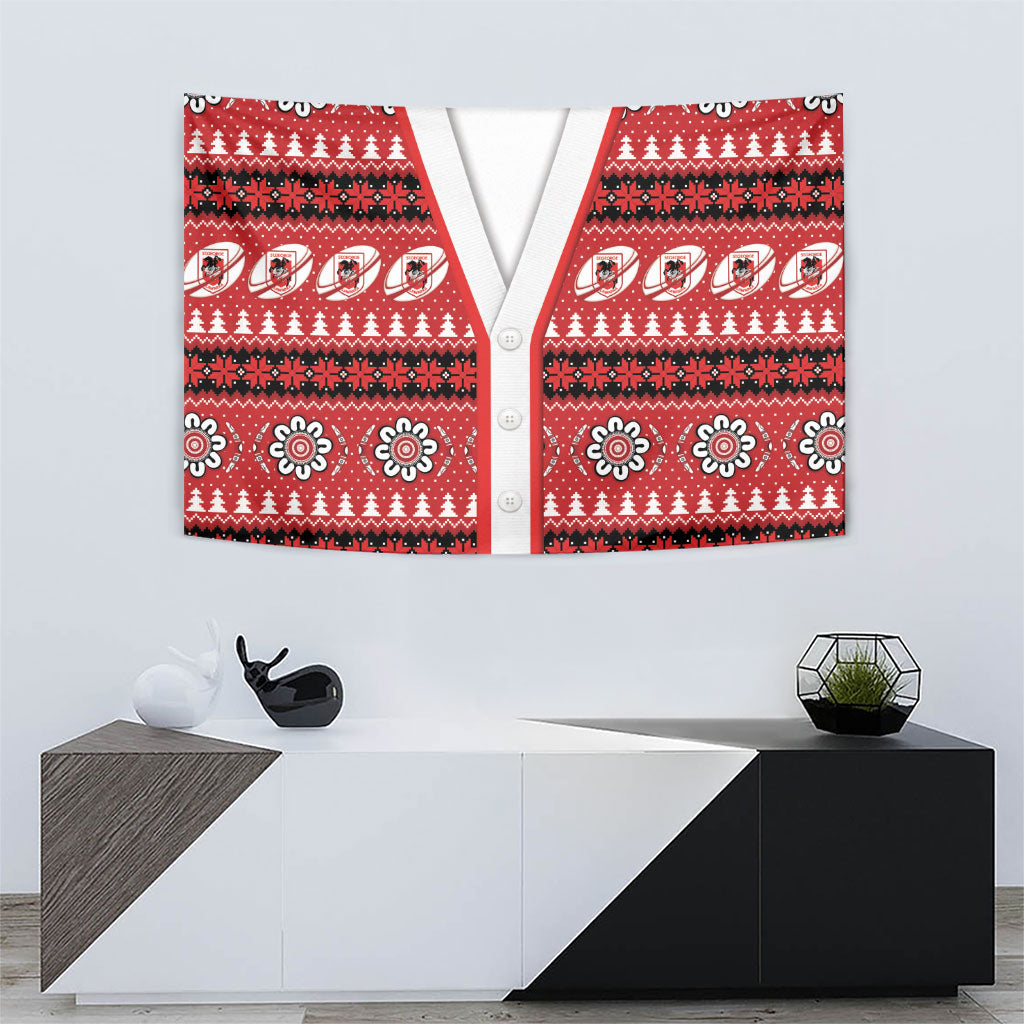 Dragons Rugby Christmas Tapestry Aboriginal Seamless Cardigan Inspired