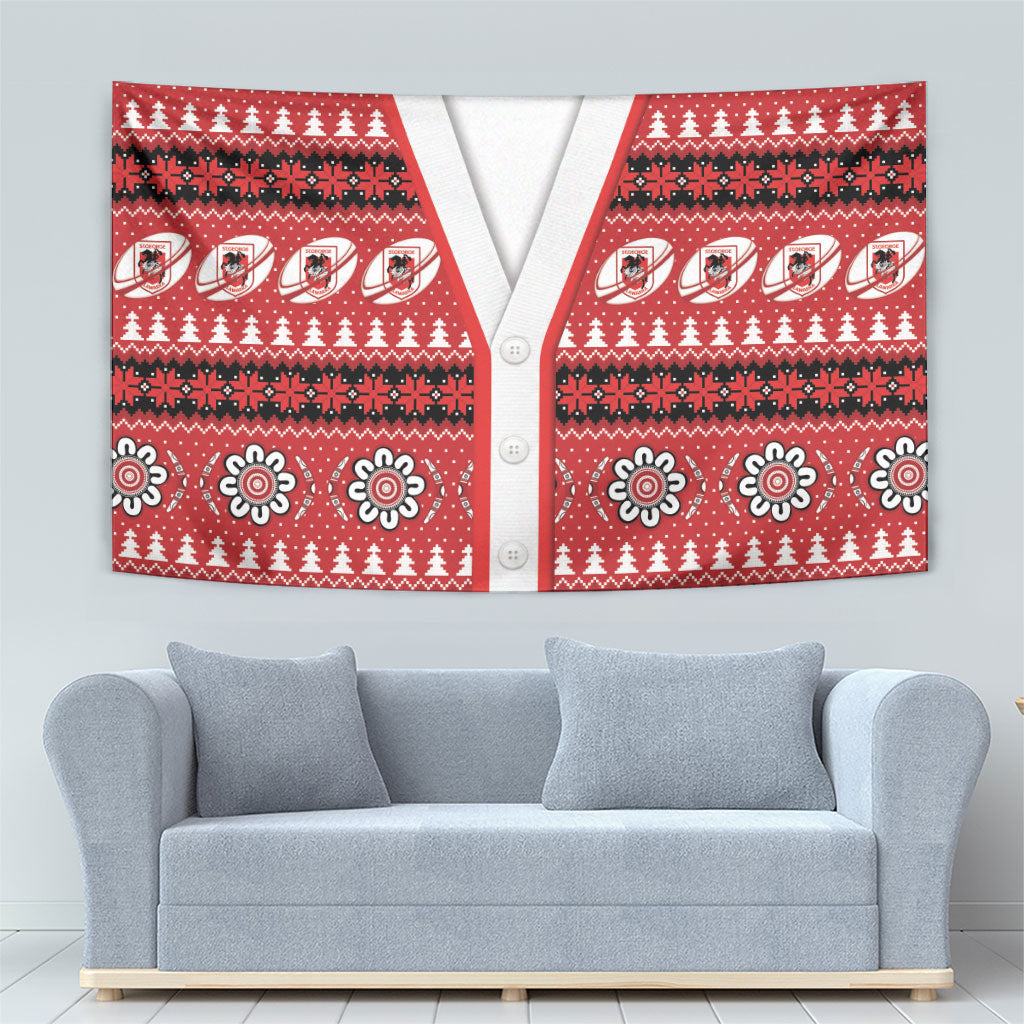 Dragons Rugby Christmas Tapestry Aboriginal Seamless Cardigan Inspired