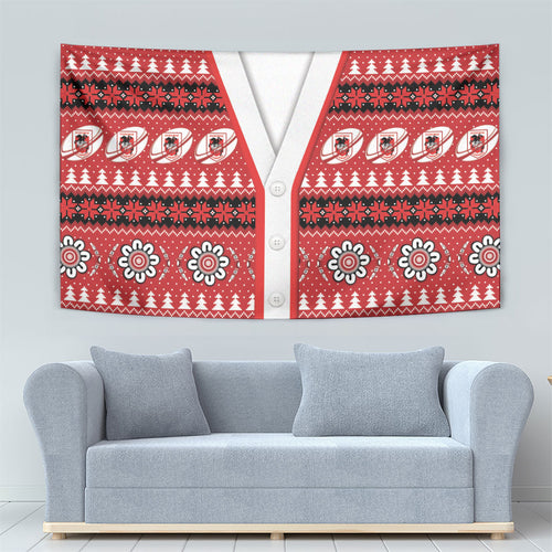 Dragons Rugby Christmas Tapestry Aboriginal Seamless Cardigan Inspired