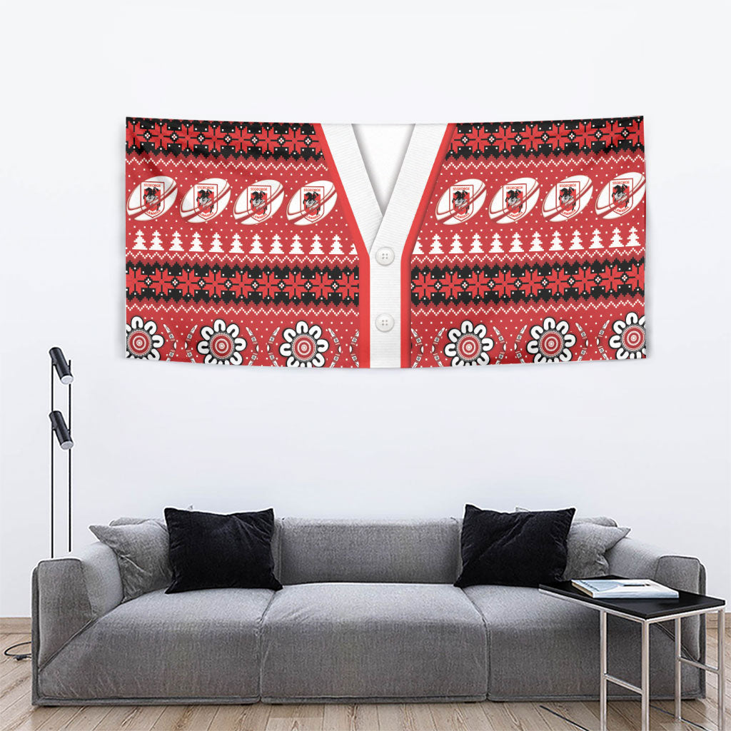 Dragons Rugby Christmas Tapestry Aboriginal Seamless Cardigan Inspired