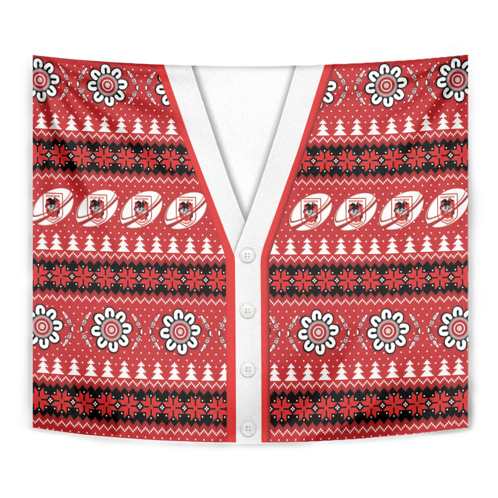 Dragons Rugby Christmas Tapestry Aboriginal Seamless Cardigan Inspired