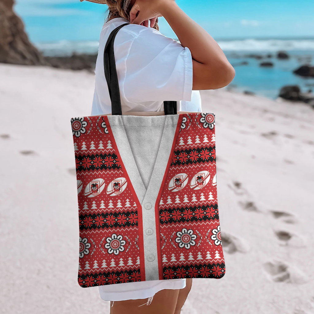 Dragons Rugby Christmas Tote Bag Aboriginal Seamless Cardigan Inspired