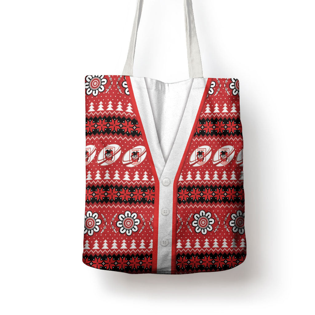 Dragons Rugby Christmas Tote Bag Aboriginal Seamless Cardigan Inspired