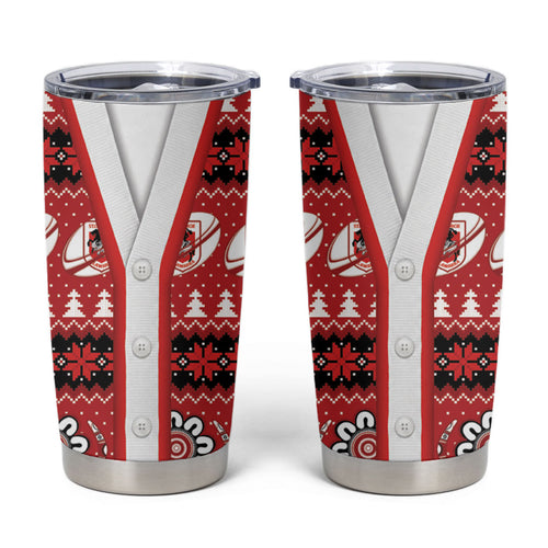 Dragons Rugby Christmas Tumbler Cup Aboriginal Seamless Cardigan Inspired