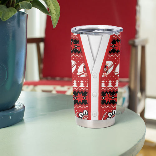 Dragons Rugby Christmas Tumbler Cup Aboriginal Seamless Cardigan Inspired
