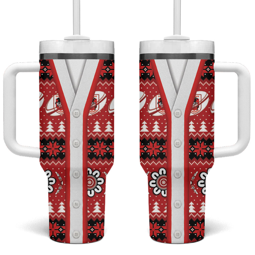 Dragons Rugby Christmas Tumbler With Handle Aboriginal Seamless Cardigan Inspired