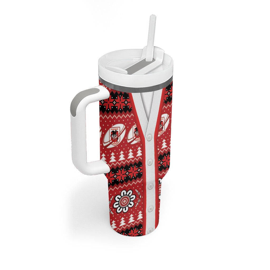 Dragons Rugby Christmas Tumbler With Handle Aboriginal Seamless Cardigan Inspired