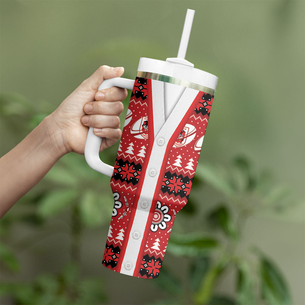 Dragons Rugby Christmas Tumbler With Handle Aboriginal Seamless Cardigan Inspired