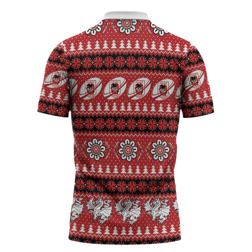 Dragons Rugby Christmas Zipper Polo Shirt Aboriginal Seamless Cardigan Inspired