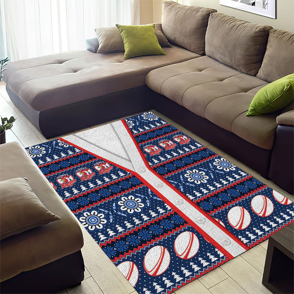 Roosters Rugby Christmas Area Rug Aboriginal Seamless Cardigan Inspired