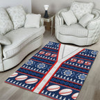 Roosters Rugby Christmas Area Rug Aboriginal Seamless Cardigan Inspired