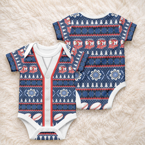 Roosters Rugby Christmas Baby Onesie Aboriginal Seamless Cardigan Inspired