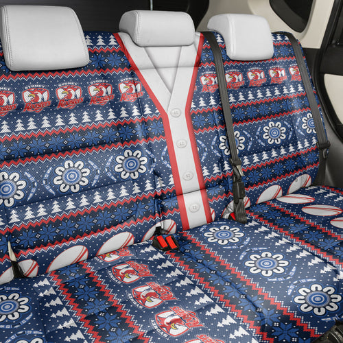 Roosters Rugby Christmas Back Car Seat Cover Aboriginal Seamless Cardigan Inspired