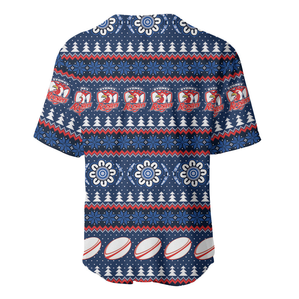 Roosters Rugby Christmas Baseball Jersey Aboriginal Seamless Cardigan Inspired