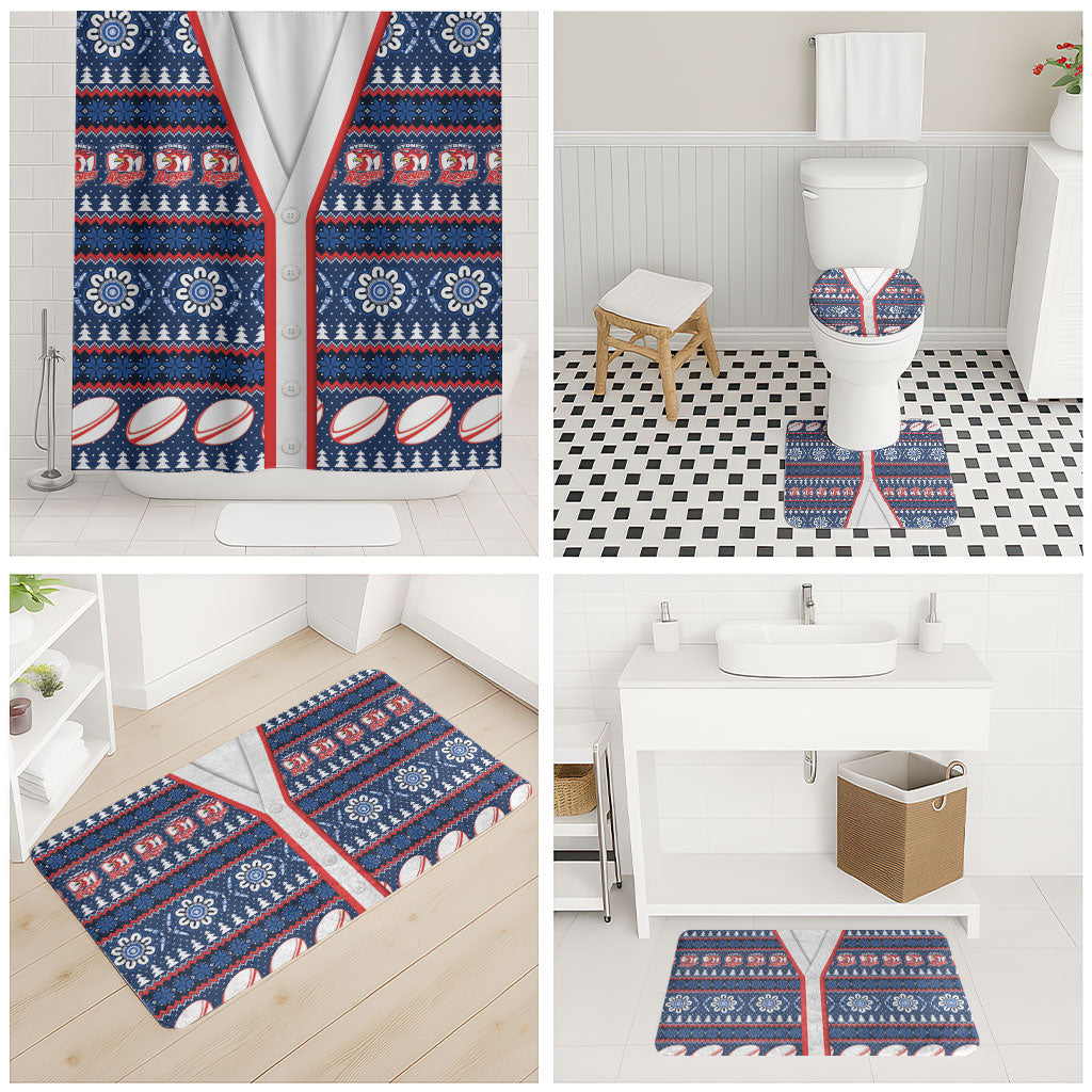 Roosters Rugby Christmas Bathroom Set Aboriginal Seamless Cardigan Inspired