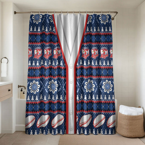 Roosters Rugby Christmas Bathroom Set Aboriginal Seamless Cardigan Inspired