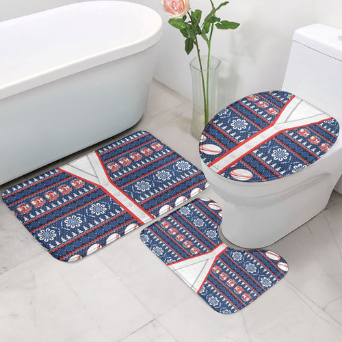 Roosters Rugby Christmas Bathroom Set Aboriginal Seamless Cardigan Inspired