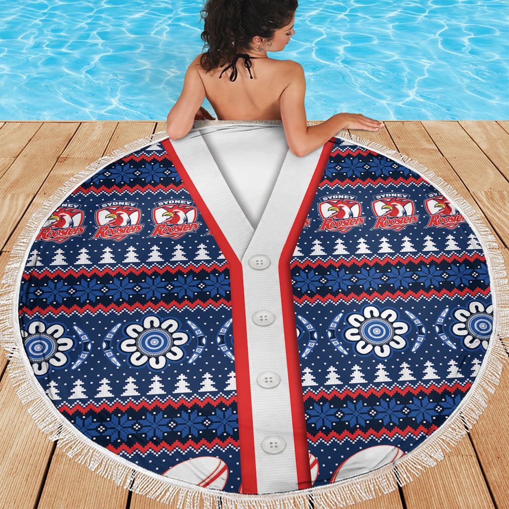 Roosters Rugby Christmas Beach Blanket Aboriginal Seamless Cardigan Inspired