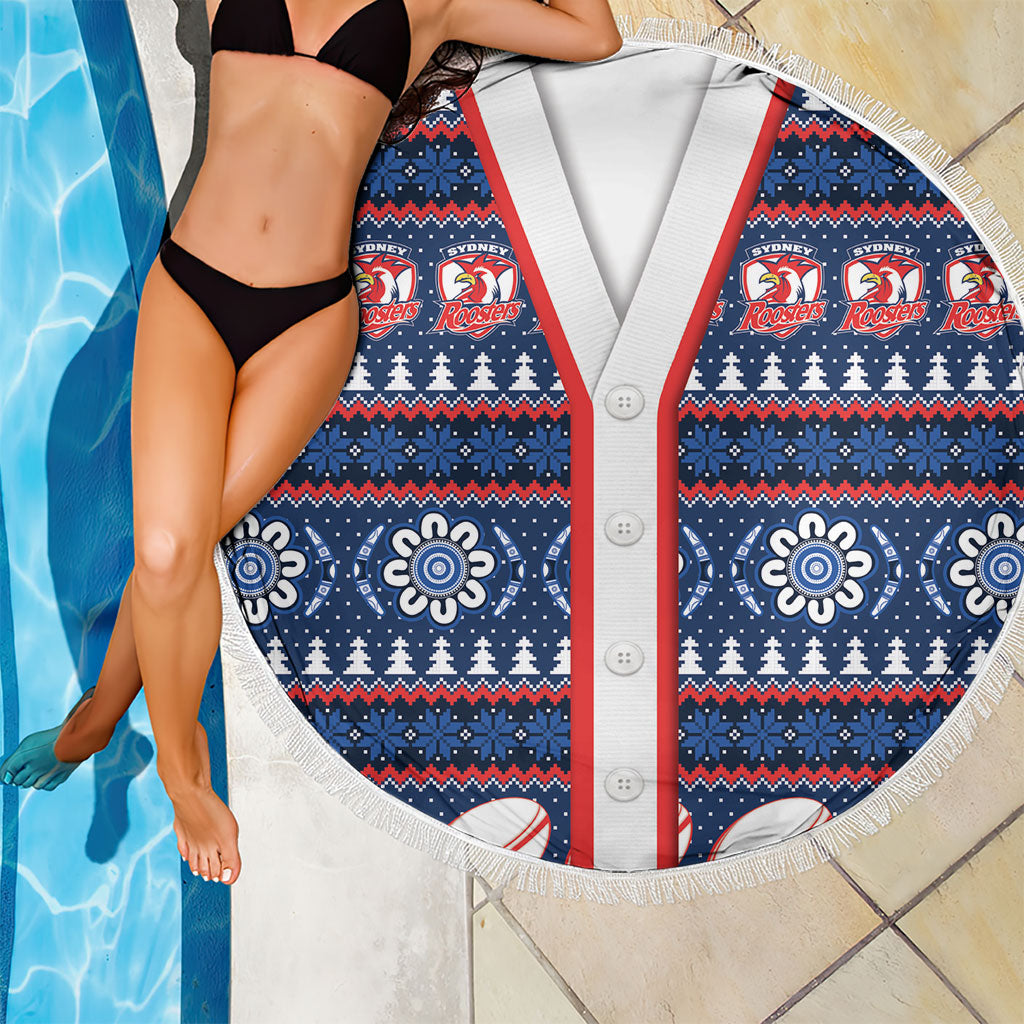 Roosters Rugby Christmas Beach Blanket Aboriginal Seamless Cardigan Inspired