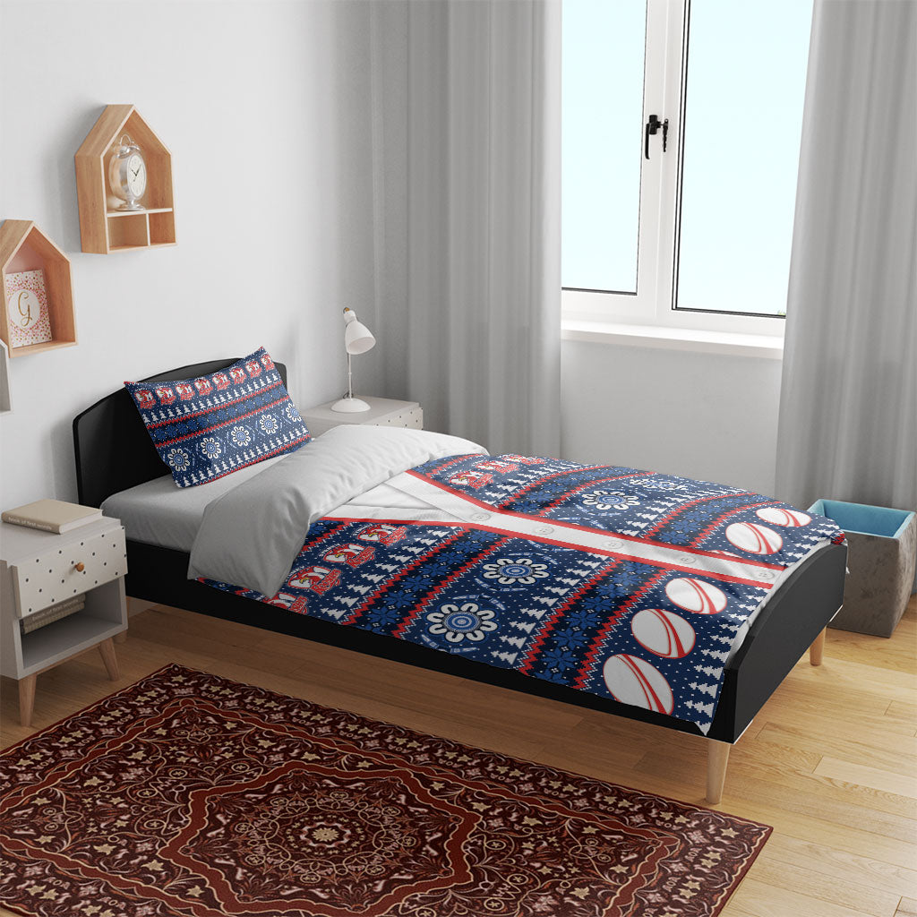 Roosters Rugby Christmas Bedding Set Aboriginal Seamless Cardigan Inspired