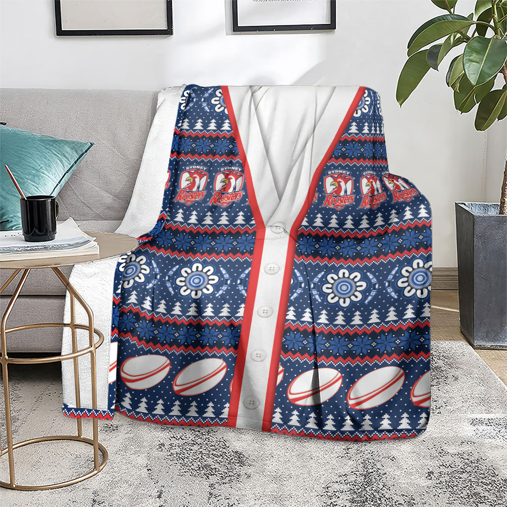 Roosters Rugby Christmas Blanket Aboriginal Seamless Cardigan Inspired