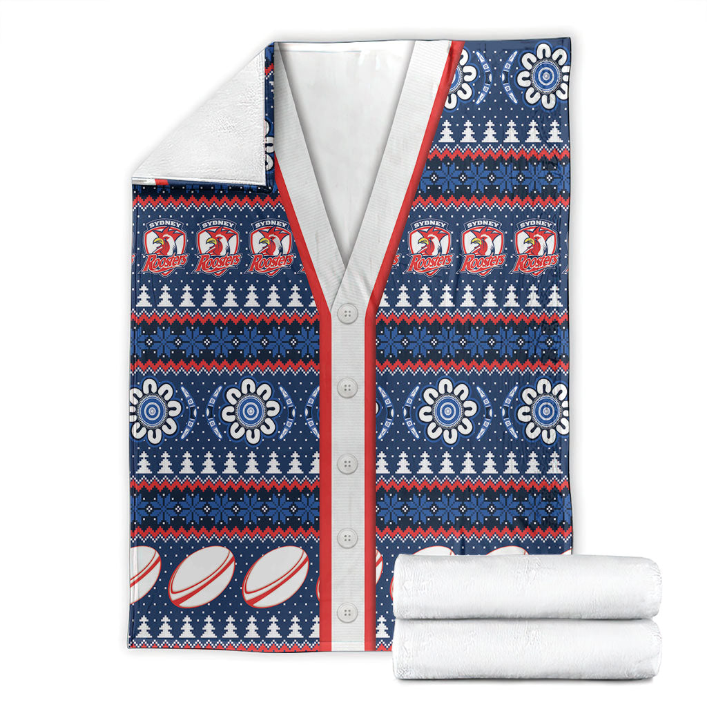 Roosters Rugby Christmas Blanket Aboriginal Seamless Cardigan Inspired