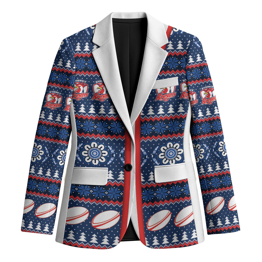 Roosters Rugby Christmas Blazer Aboriginal Seamless Cardigan Inspired