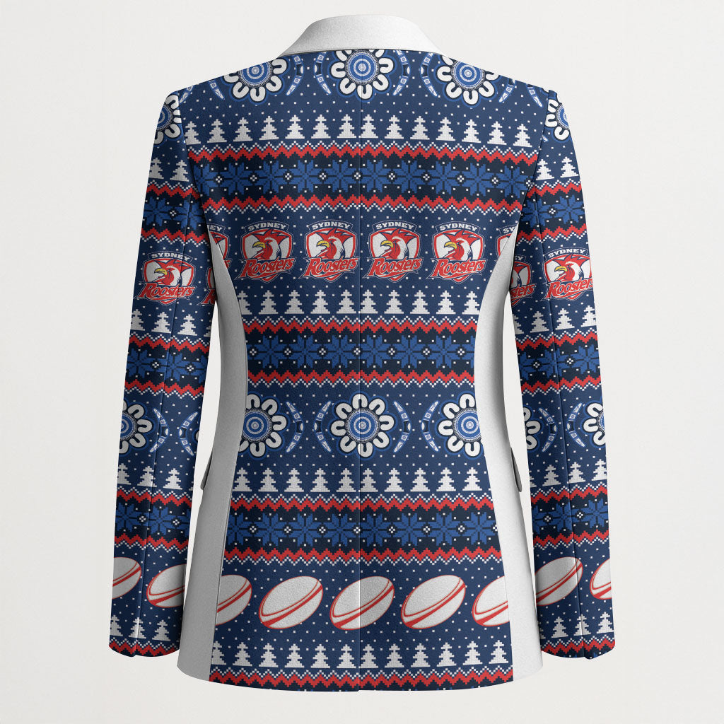 Roosters Rugby Christmas Blazer Aboriginal Seamless Cardigan Inspired
