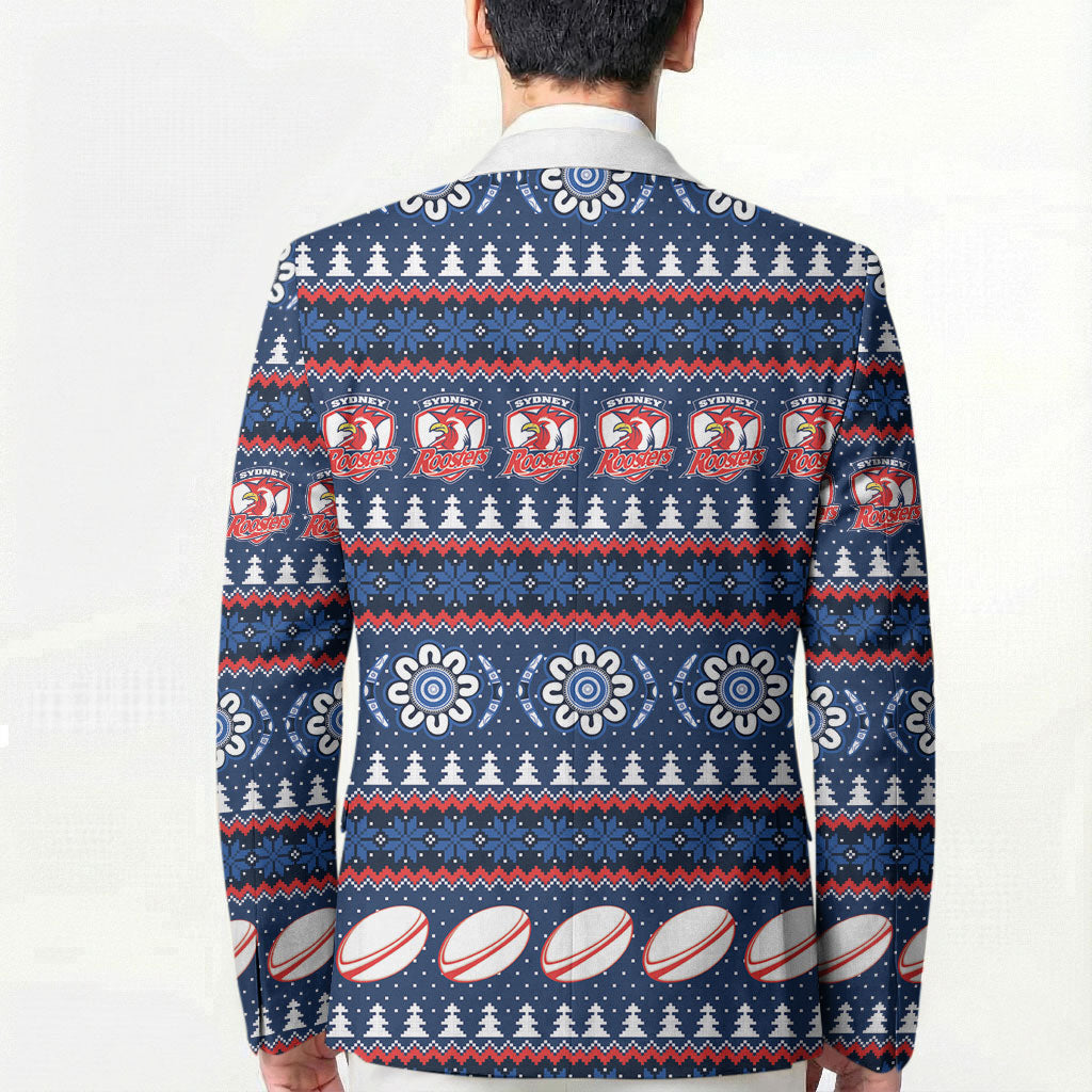 Roosters Rugby Christmas Blazer Aboriginal Seamless Cardigan Inspired
