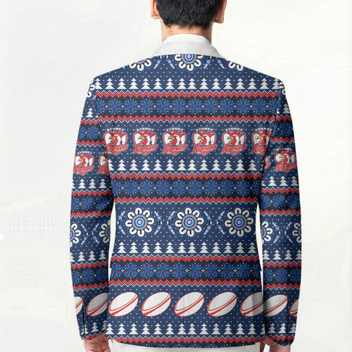 Roosters Rugby Christmas Blazer Aboriginal Seamless Cardigan Inspired