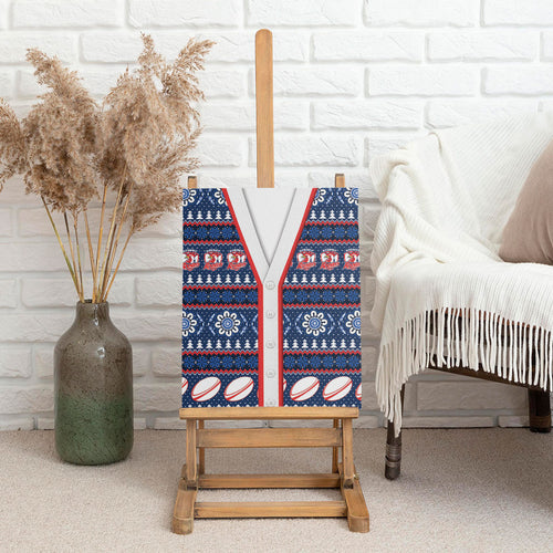 Roosters Rugby Christmas Canvas Wall Art Aboriginal Seamless Cardigan Inspired