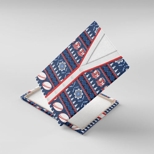 Roosters Rugby Christmas Canvas Wall Art Aboriginal Seamless Cardigan Inspired