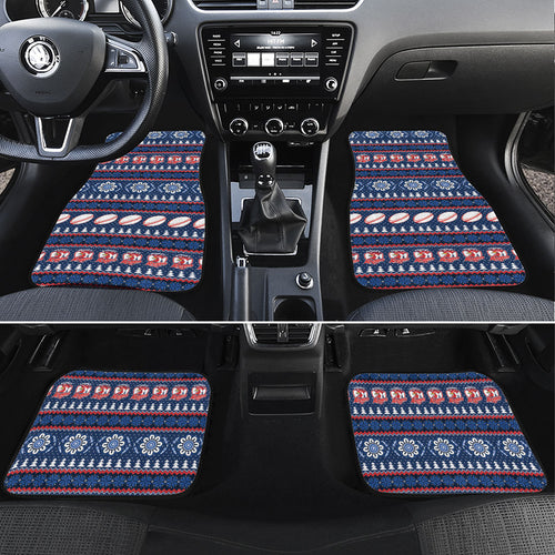 Roosters Rugby Christmas Car Mats Aboriginal Seamless Cardigan Inspired