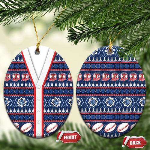 Roosters Rugby Christmas Ceramic Ornament Aboriginal Seamless Cardigan Inspired