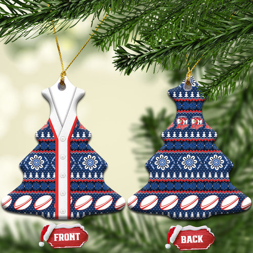 Roosters Rugby Christmas Ceramic Ornament Aboriginal Seamless Cardigan Inspired