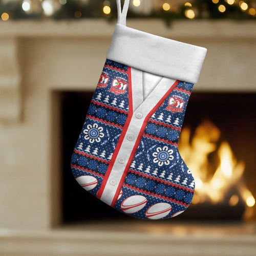 Roosters Rugby Christmas Stocking Aboriginal Seamless Cardigan Inspired