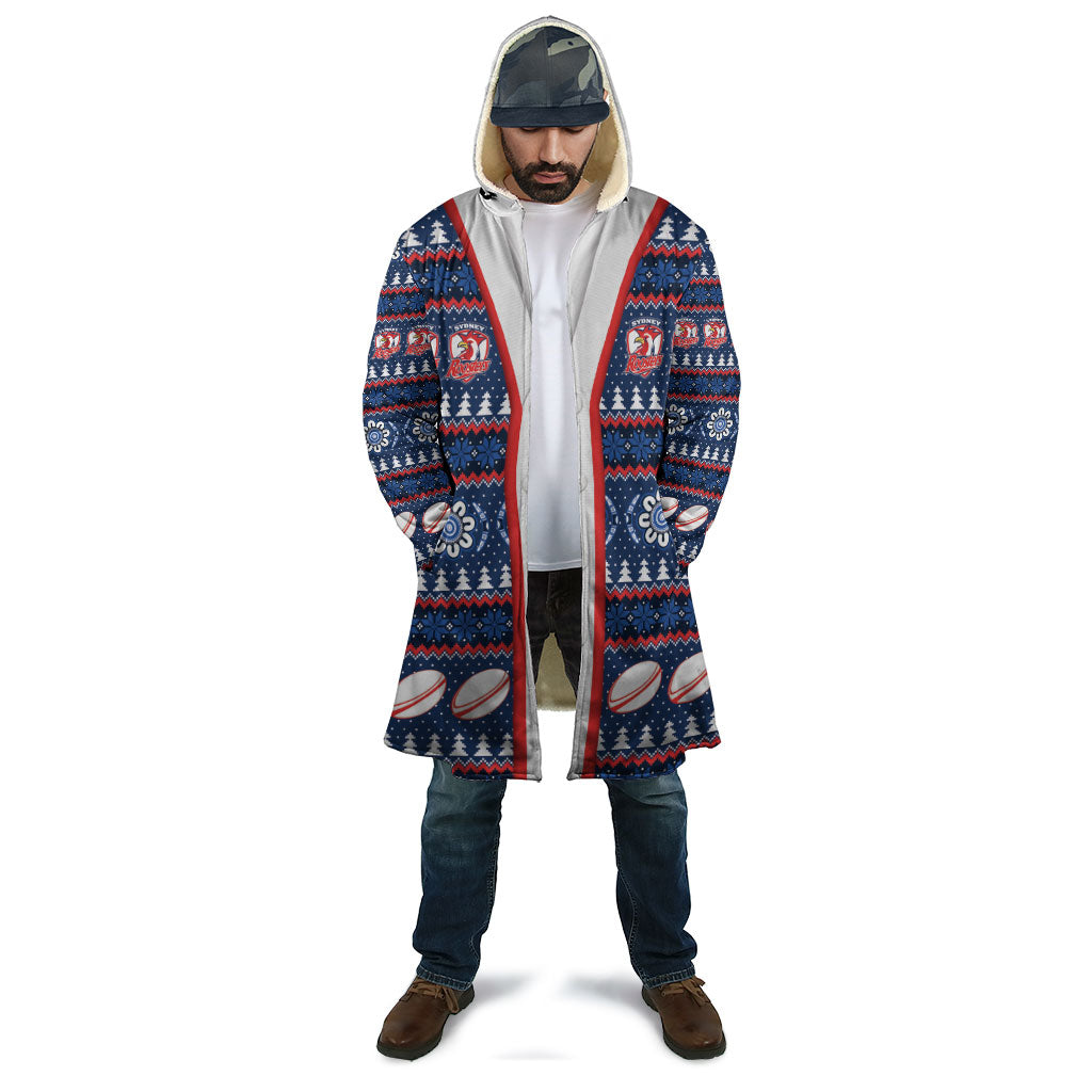 Roosters Rugby Christmas Cloak Aboriginal Seamless Cardigan Inspired