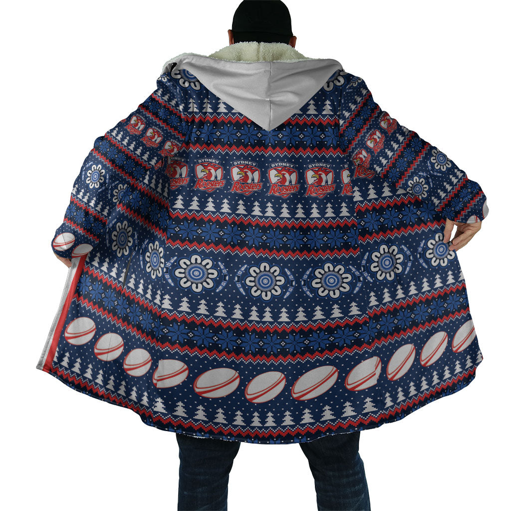 Roosters Rugby Christmas Cloak Aboriginal Seamless Cardigan Inspired
