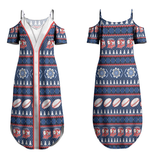 Roosters Rugby Christmas Couples Matching Summer Maxi Dress and Hawaiian Shirt Aboriginal Seamless Cardigan Inspired