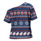 Roosters Rugby Christmas Cross Shoulder Shirt Aboriginal Seamless Cardigan Inspired