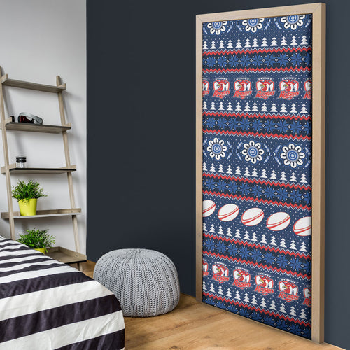 Roosters Rugby Christmas Door Cover Aboriginal Seamless Cardigan Inspired