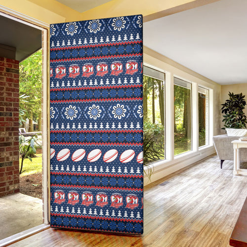 Roosters Rugby Christmas Door Cover Aboriginal Seamless Cardigan Inspired