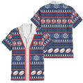Roosters Rugby Christmas Family Matching Puletasi and Hawaiian Shirt Aboriginal Seamless Cardigan Inspired