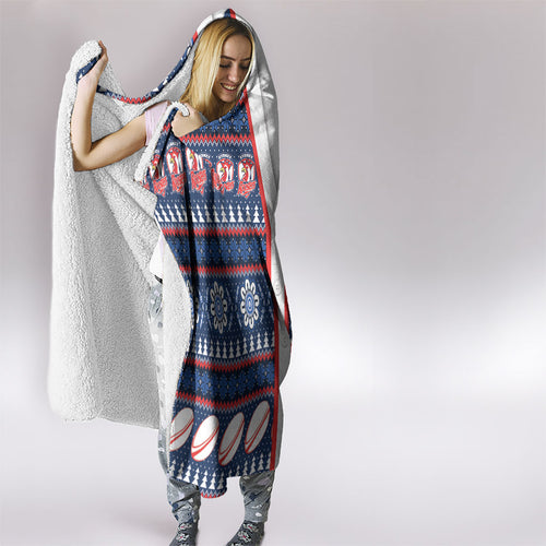 Roosters Rugby Christmas Hooded Blanket Aboriginal Seamless Cardigan Inspired